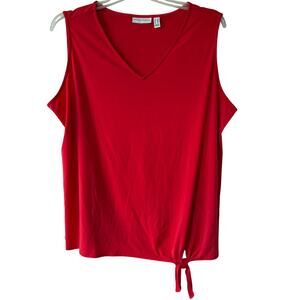 Susan Graver Red Sleeveless Blouse